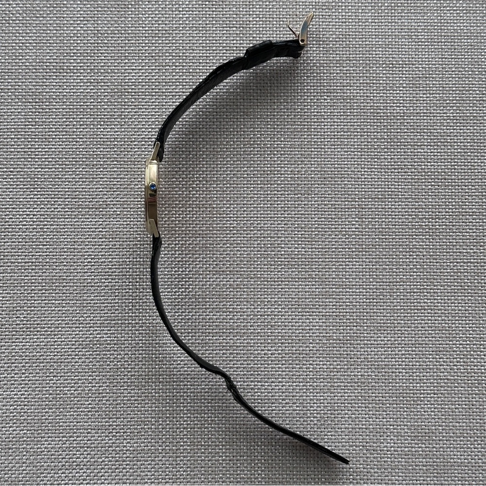 Omega De Ville 1377 14k Solid Gold Vintage 1980s Dress Watch Lizard Strap - Picture 11 of 16